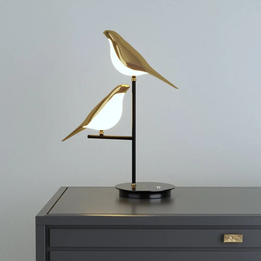 MisterBird | Gouden LED Tafellamp | Postmoderne Vogel Design 1