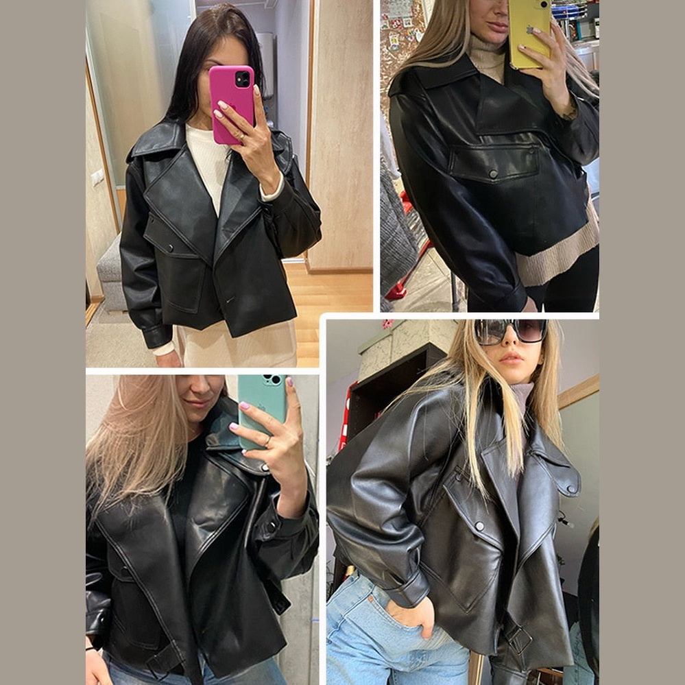 Mylene | Dames Leren Bomberjack | Zwart Tijdloos Design voor Elke Gelegenheid Short jacket Esto Moda