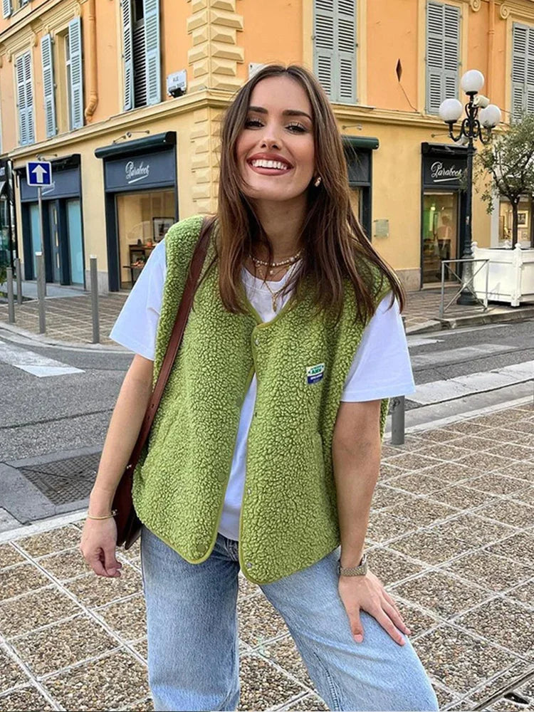 Ovelia | Dames Bodywarmer | Elegante V-hals in Luxe Lams Wolmix Sweater Esto Moda