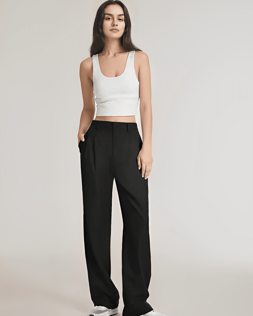 Sophie | Dames Hoge Taille Pantalon | Wijde Broek Pantalon Esto Moda