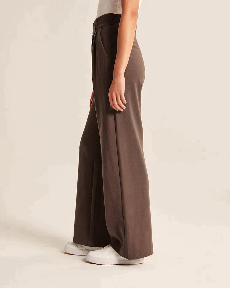 Sophie | Dames Hoge Taille Pantalon | Wijde Broek Pantalon Esto Moda