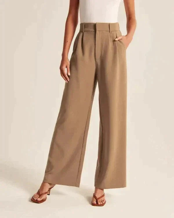Sophie | Dames Hoge Taille Pantalon | Wijde Broek Pantalon Esto Moda