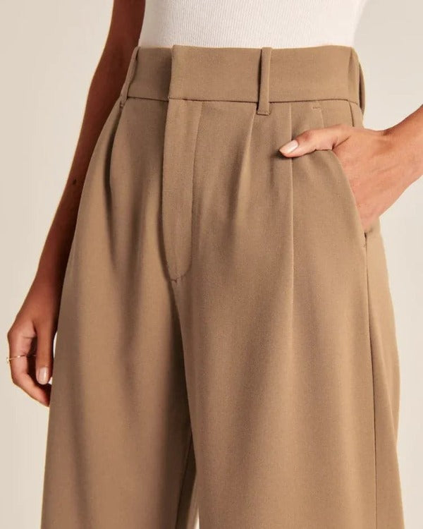 Sophie | Dames Hoge Taille Pantalon | Wijde Broek Pantalon Esto Moda