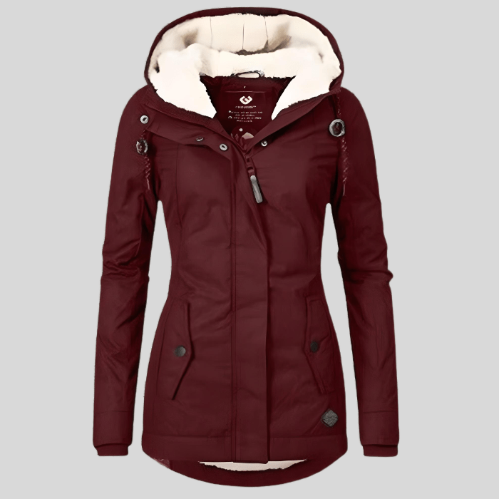 Sophie | Dames Lange Wasserdichte Winterjacke | Met Kapuze en Fleece Futter Winter jacket Esto Moda