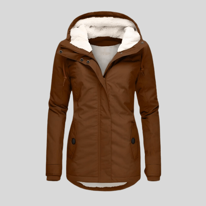 Sophie | Dames Lange Wasserdichte Winterjacke | Met Kapuze en Fleece Futter Winter jacket Esto Moda