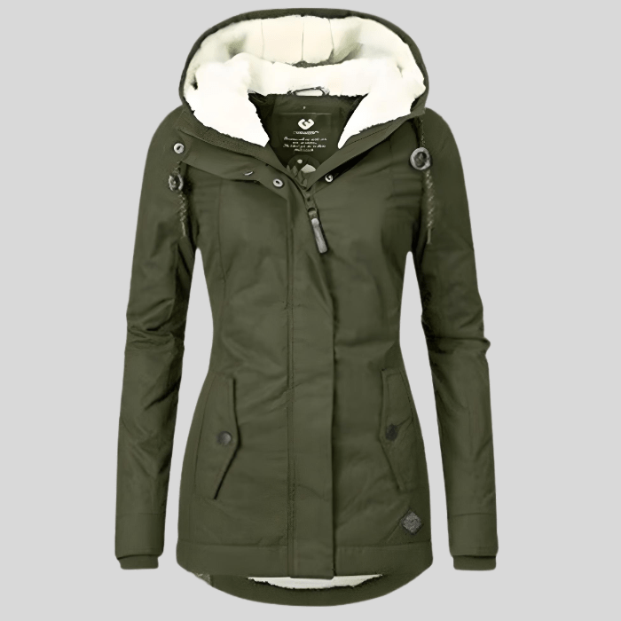 Sophie | Dames Lange Wasserdichte Winterjacke | Met Kapuze en Fleece Futter Winter jacket Esto Moda