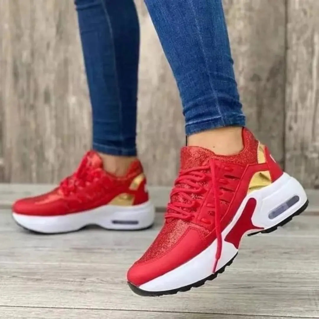 Sophie | Dames Orthopedische Sneakers | Comfortabel en Stijlvol , Woman Shoe , Rood , Esto Moda