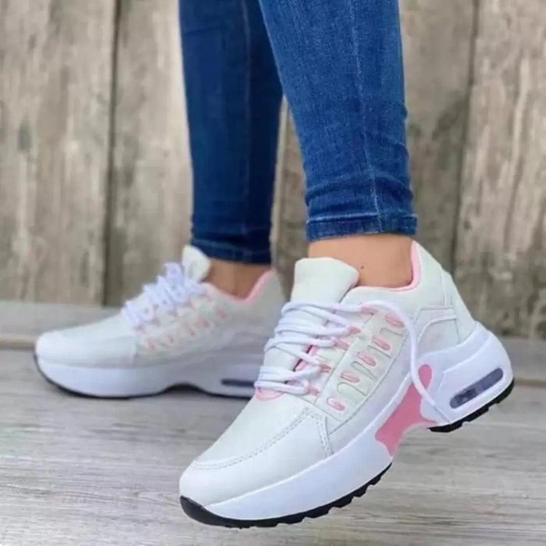 Sophie | Dames Orthopedische Sneakers | Comfortabel en Stijlvol , Woman Shoe , Wit Roze , Esto Moda