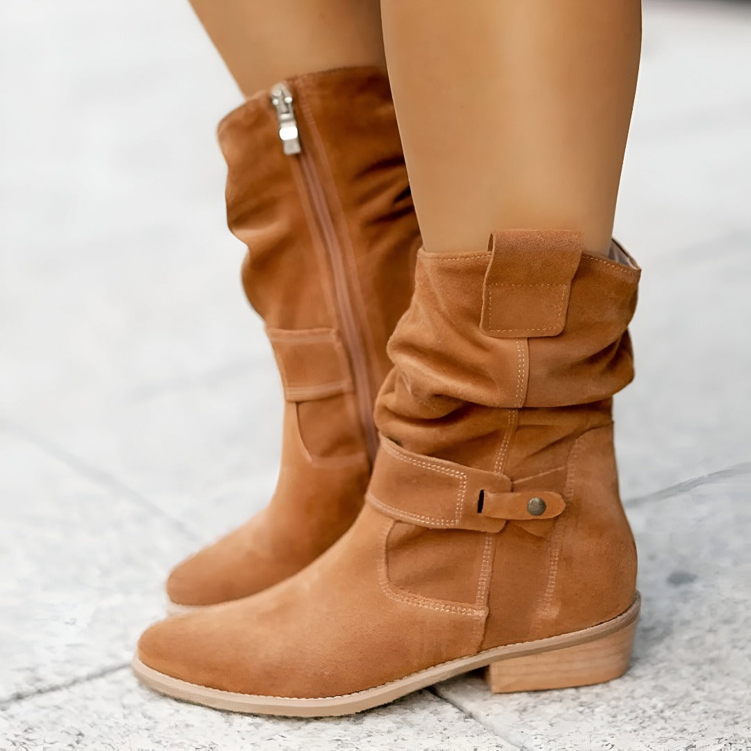 Sophie | Dames Casual Stiefels | Zacht Kunst-Wildleer en Ronde Teenkapsel 1
