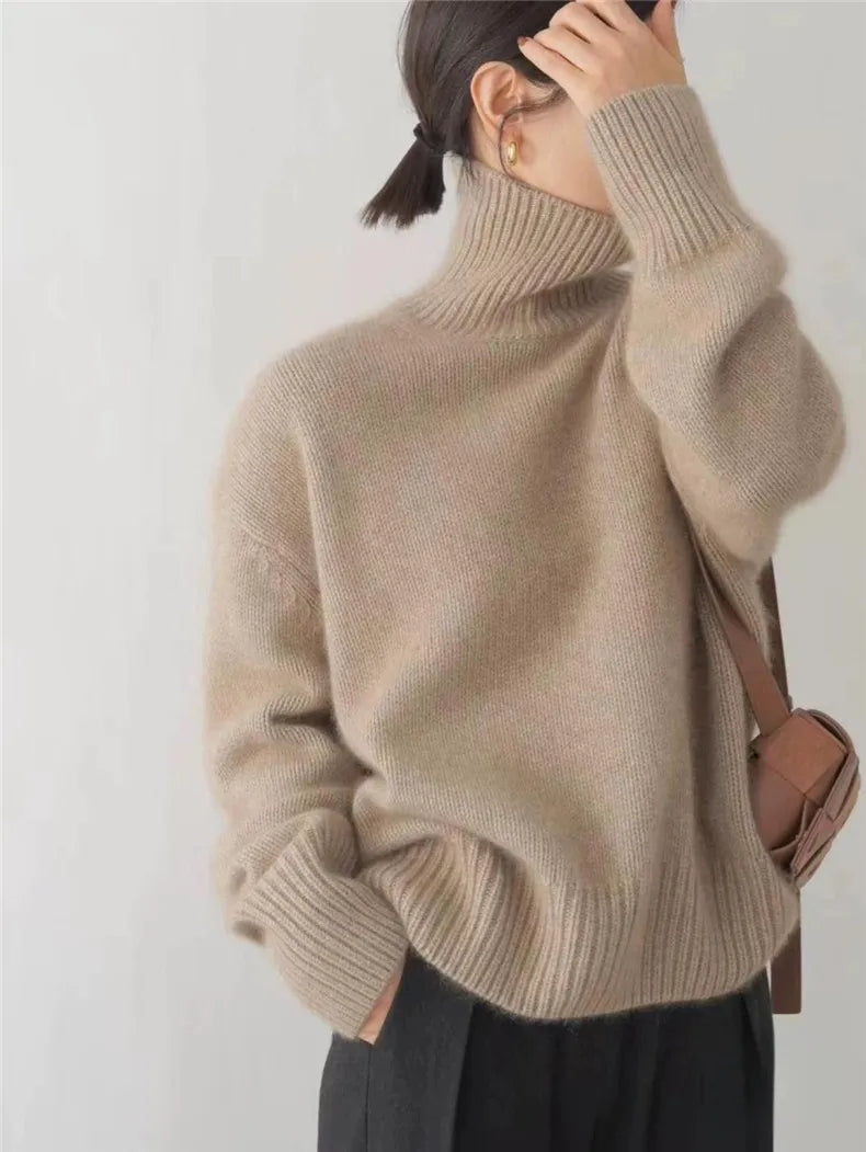 Sophie | Dames Kasjmier Coltrui | Elegante Rollkragenpullover in Grijs 2