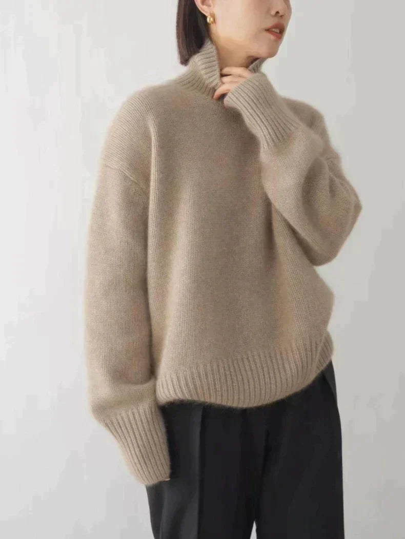 Sophie | Dames Kasjmier Coltrui | Elegante Rollkragenpullover in Grijs 4