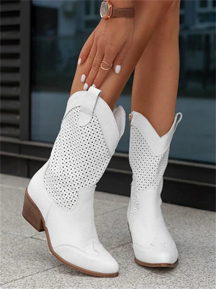 Susanne | Dames Ademende Cowboylaarzen | Met Rits in Verschillende Kleuren Boots Esto Moda