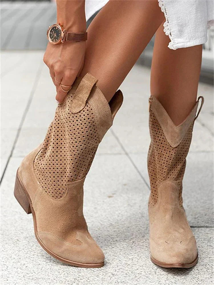 Susanne | Dames Ademende Cowboylaarzen | Met Rits in Verschillende Kleuren Boots Esto Moda