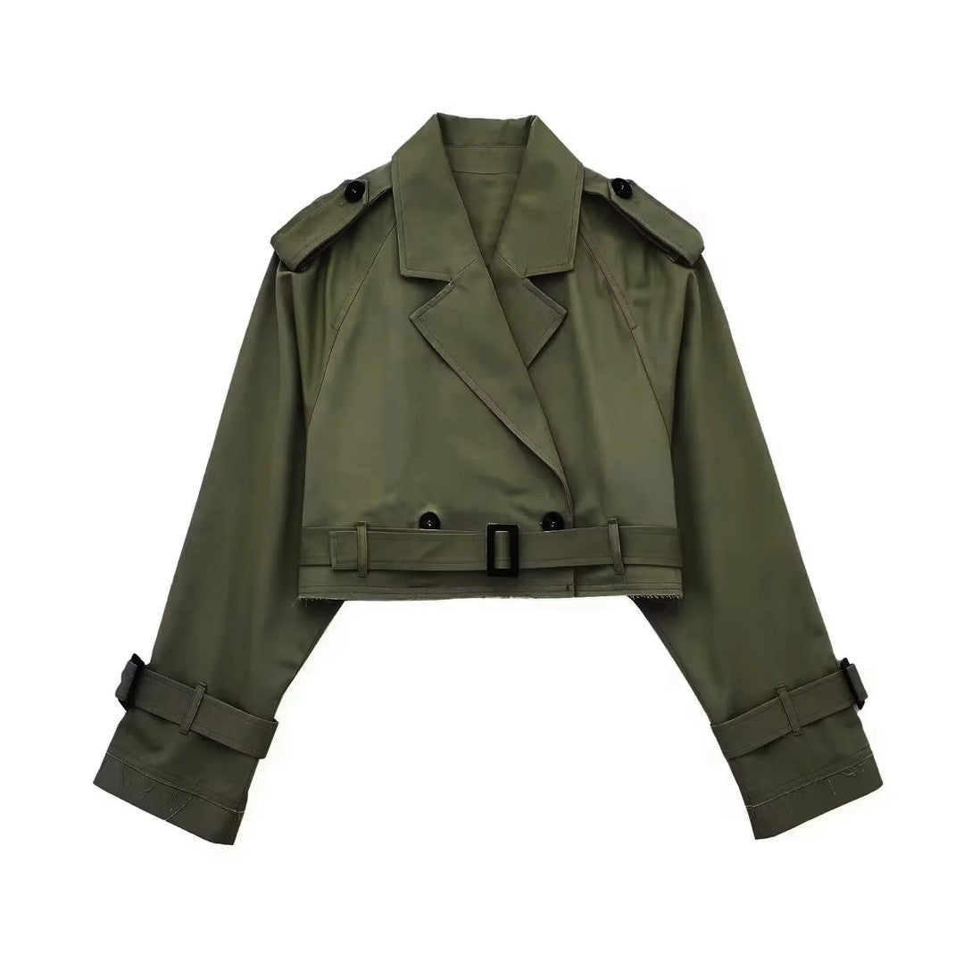 Tess | Korte Trenchcoat Dames | Lichtgewicht en Tijdloos Zwart Short jacket Esto Moda