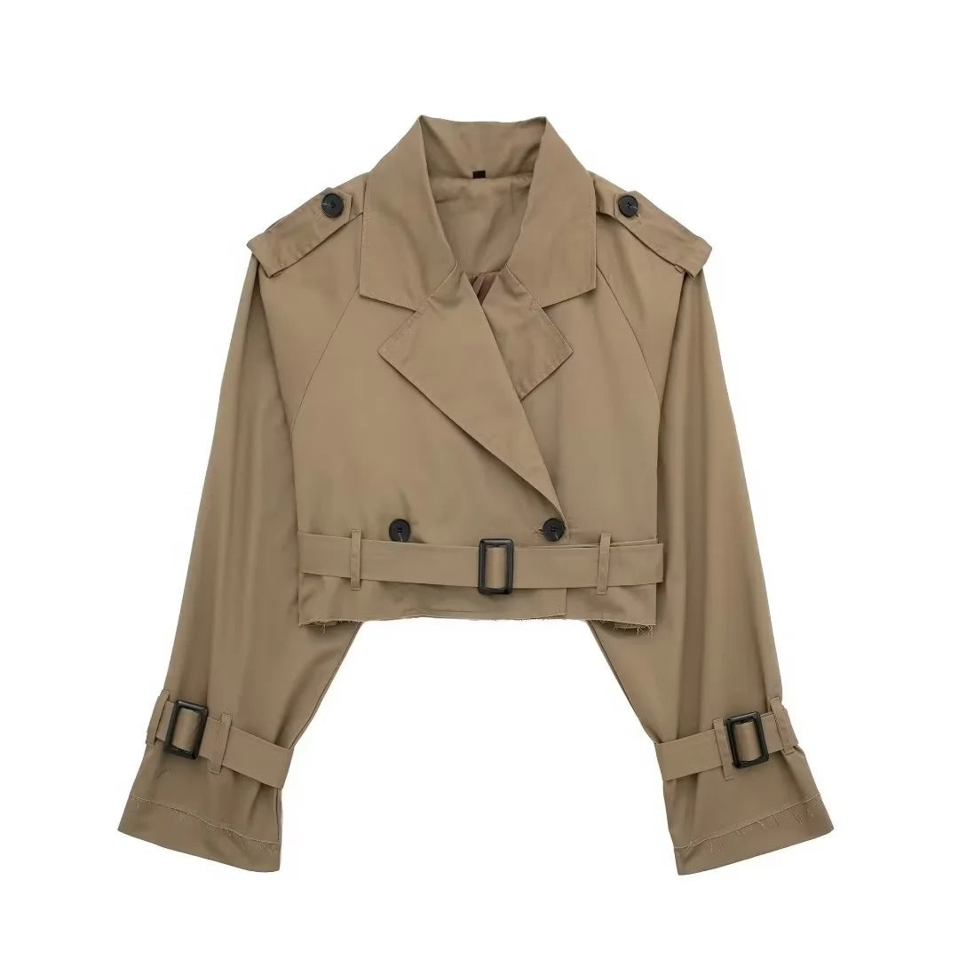 Tess | Korte Trenchcoat Dames | Lichtgewicht en Tijdloos Zwart Short jacket Esto Moda