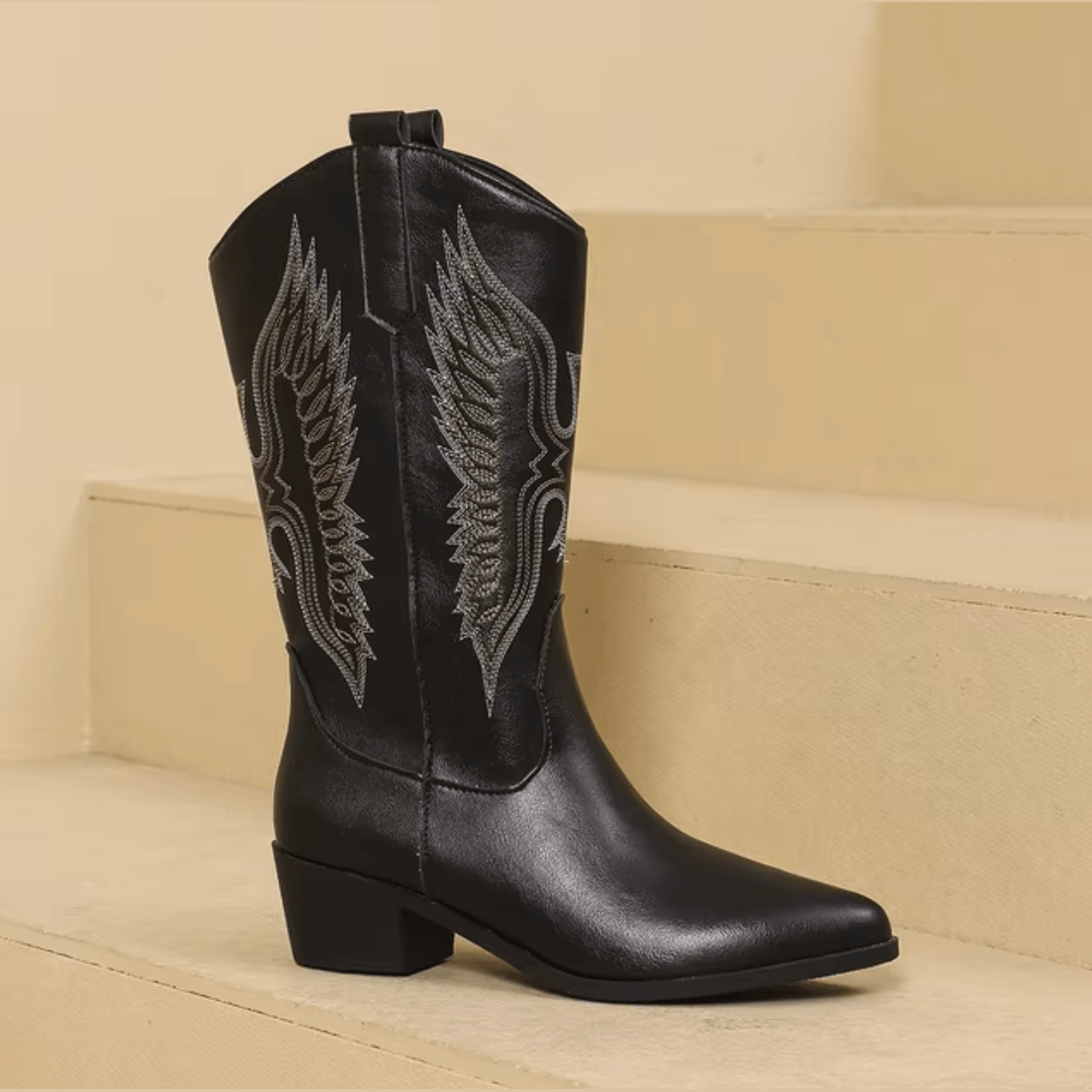 Texas | Dames Luxe Cowboylaarzen | Comfortabel Imitatie-Suède Boots Esto Moda