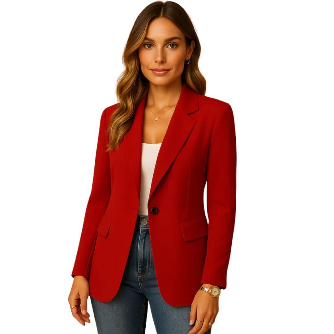 Anouk blazer dames getailleerde pasvorm met stijlvolle uitstraling rood