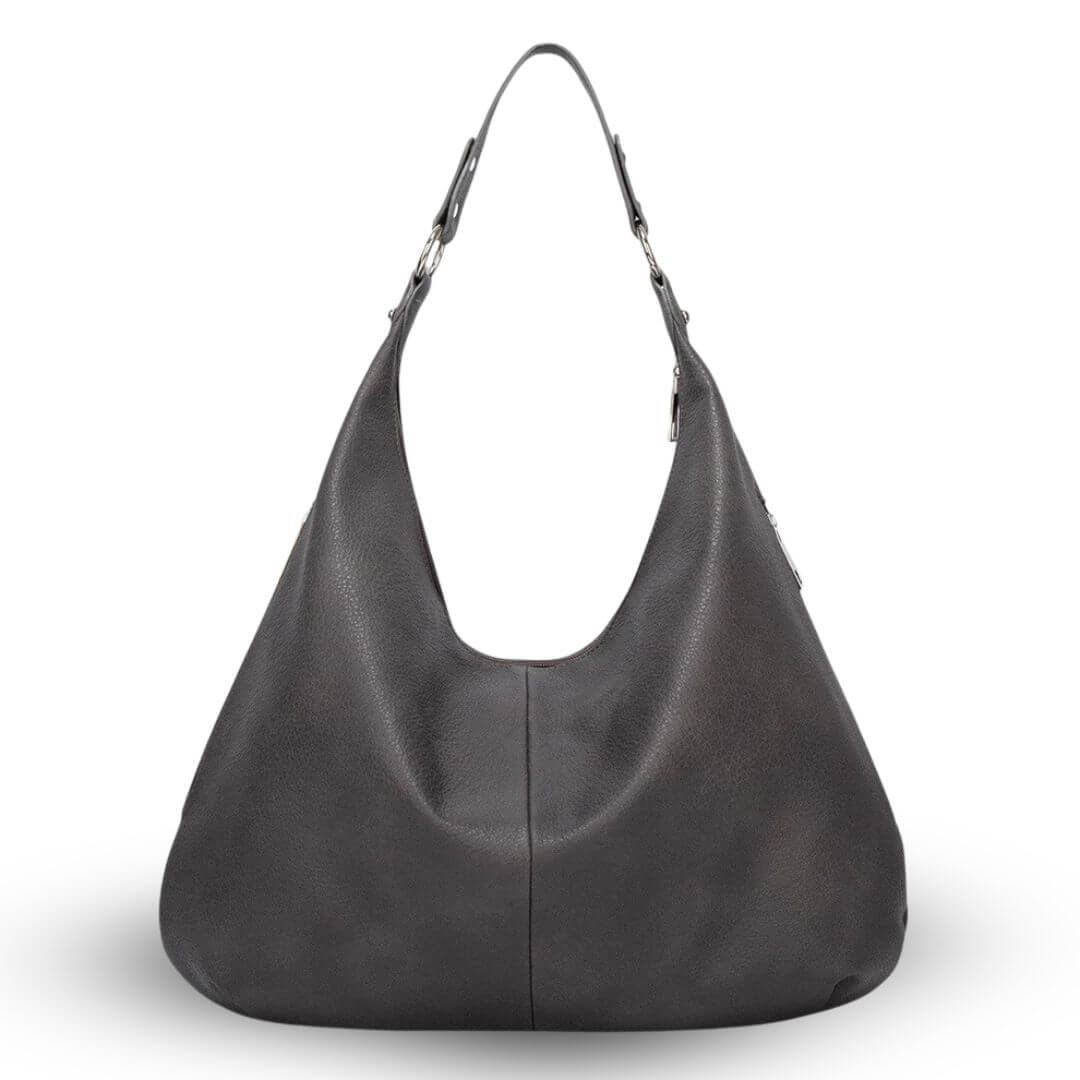 Chantal vegan leren tas, elegante schoudertas dames in grijs
