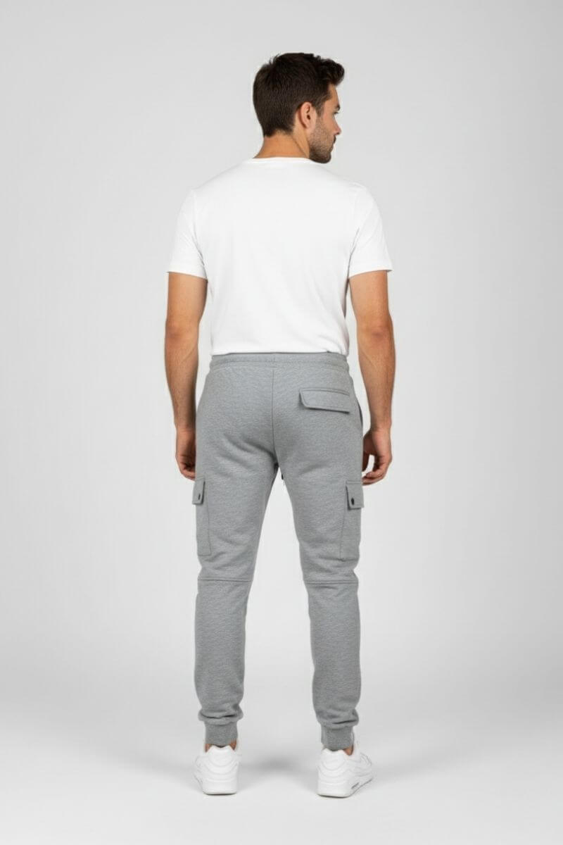Lichtgrijze Tom joggingbroek heren met zakken en elastische taille, een stijlvolle sweatpants voor dagelijks comfort