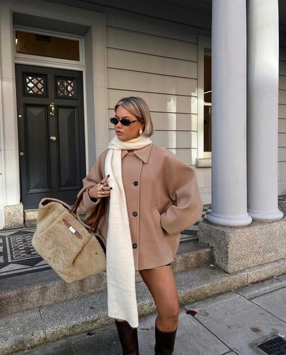 Acy | Dames Oversized Wollen Jas Winter | Warm en Stijlvol Short jacket Esto Moda