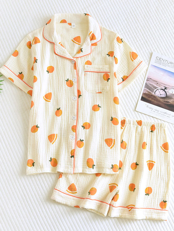 Aggy | Dames Elegante Pyjama Set | Katoen met Bloemenprint Two-piece set woman Esto Moda