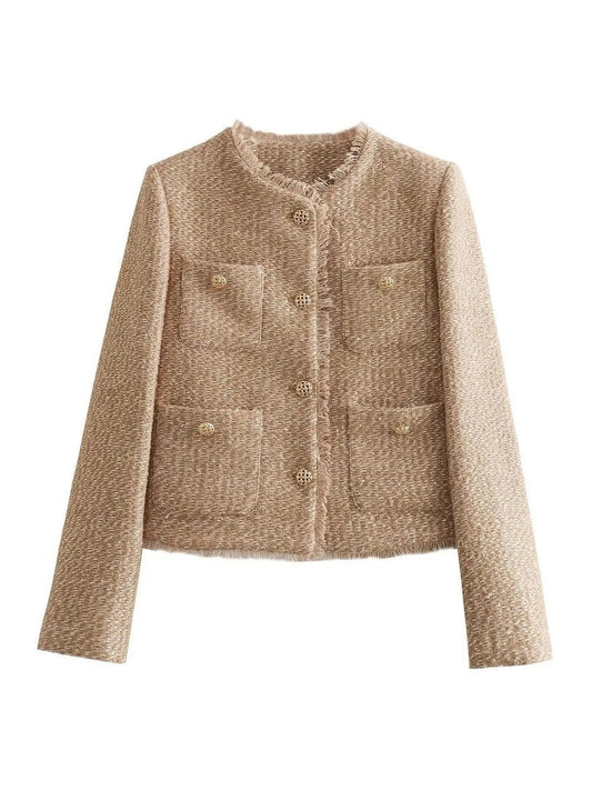 Amije | Dames Tussenjas van Hoogwaardig Tweed | Luxe en Comfortabel Short jacket Esto Moda
