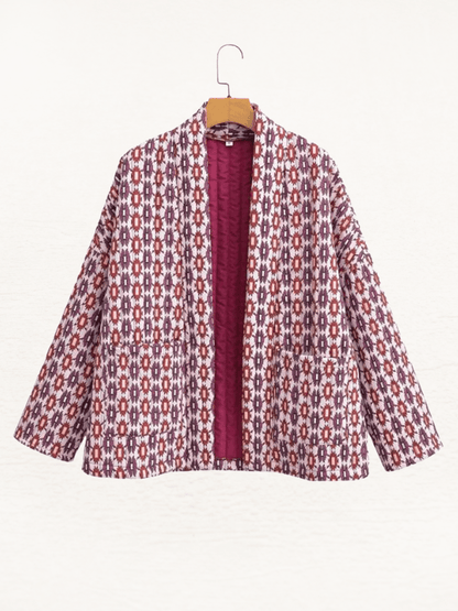 Anneke | Dames Gewatteerde Jas | Geometrische Print, Lichtgewicht en Comfortabel Short jacket Esto Moda