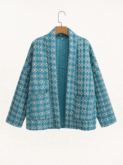 Anneke | Dames Gewatteerde Jas | Geometrische Print, Lichtgewicht en Comfortabel Short jacket Esto Moda