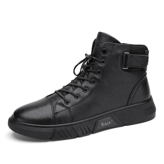 Blackridge | Herenschoenen | Zwart Leren High-Top met Comfortabele Zool 0