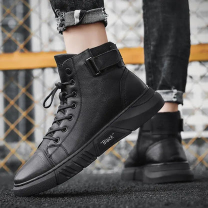 Blackridge | Herenschoenen | Zwart Leren High-Top met Comfortabele Zool 5