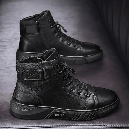 Blackridge | Herenschoenen | Zwart Leren High-Top met Comfortabele Zool 6