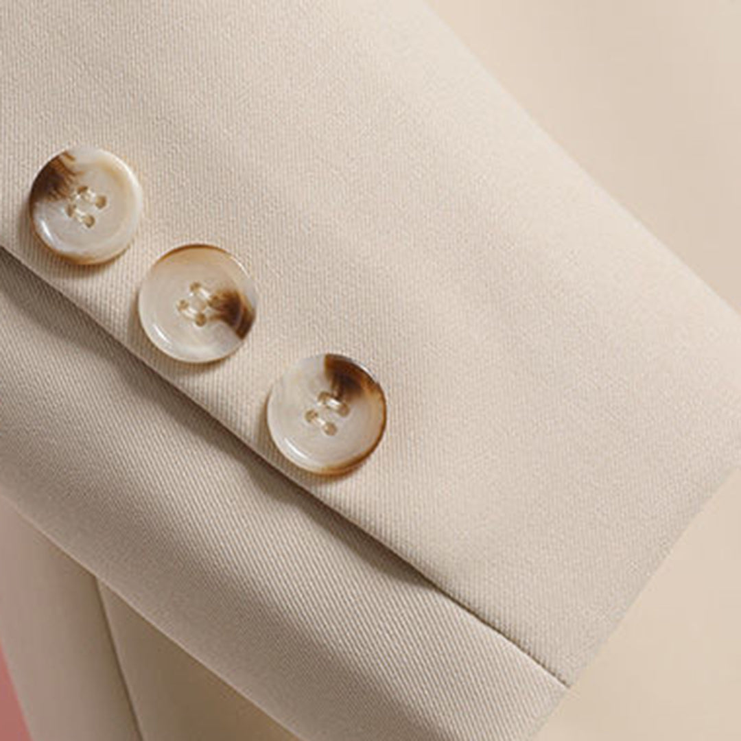 Chiana | Dames Zwarte Lange Blazer | Elegante Pasvorm met Riem Short jacket Esto Moda