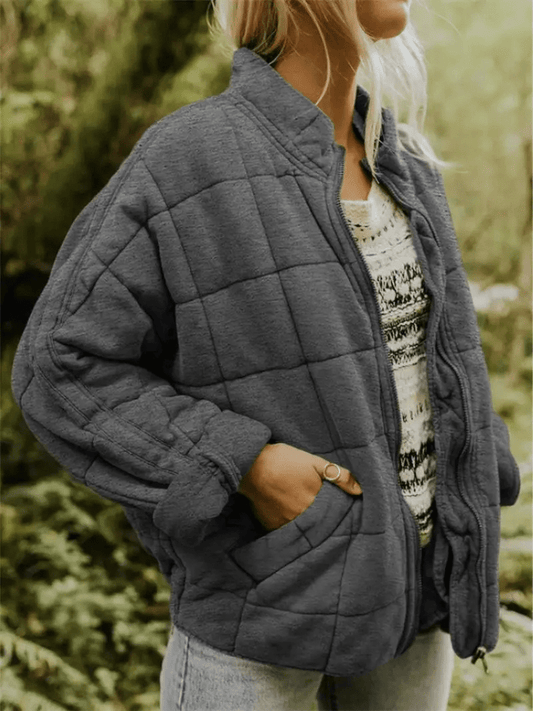 Elara | Gewatteerde Tussenjas Dames | Comfortabel en Stijlvol met Blokpatroon Short jacket Esto Moda