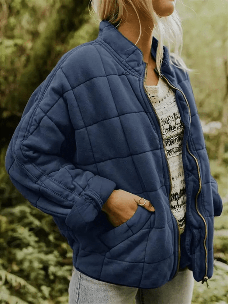Elara | Gewatteerde Tussenjas Dames | Comfortabel en Stijlvol met Blokpatroon Short jacket Esto Moda