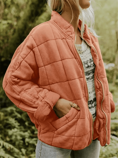 Elara | Gewatteerde Tussenjas Dames | Comfortabel en Stijlvol met Blokpatroon Short jacket Esto Moda