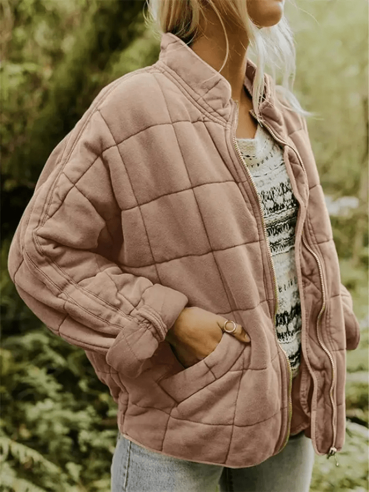 Elara | Gewatteerde Tussenjas Dames | Comfortabel en Stijlvol met Blokpatroon Short jacket Esto Moda