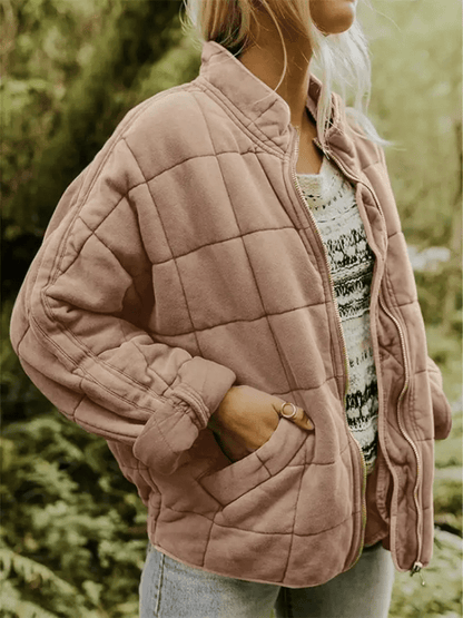 Elara | Gewatteerde Tussenjas Dames | Comfortabel en Stijlvol met Blokpatroon Short jacket Esto Moda