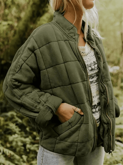 Elara | Gewatteerde Tussenjas Dames | Comfortabel en Stijlvol met Blokpatroon Short jacket Esto Moda