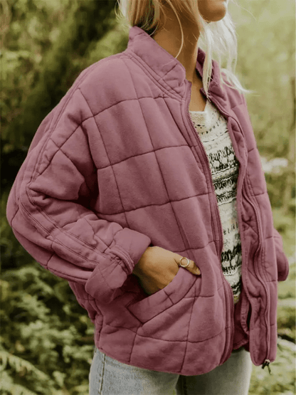 Elara | Gewatteerde Tussenjas Dames | Comfortabel en Stijlvol met Blokpatroon Short jacket Esto Moda