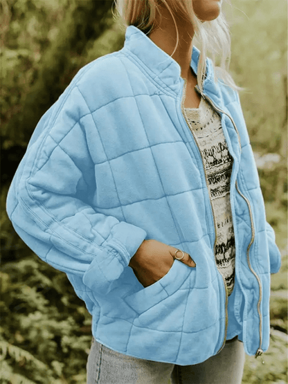 Elara | Gewatteerde Tussenjas Dames | Comfortabel en Stijlvol met Blokpatroon Short jacket Esto Moda