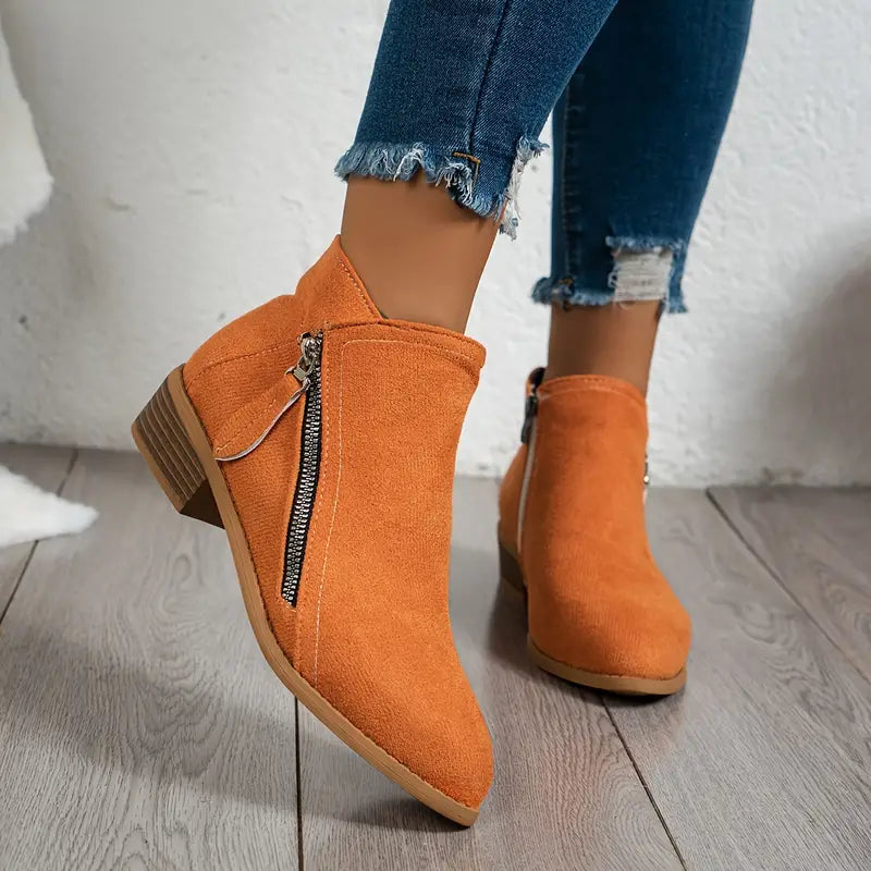 Elva | Dames Zwarte Suède Laarzen | Comfortabel met Hak en Stijlvolle Pasvorm boots Esto Moda