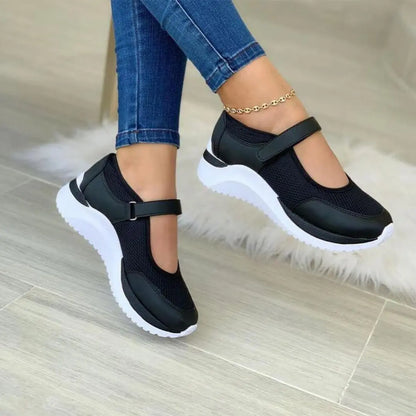 Emma | Dames Ademend Orthopedische Wandelschoenen | Comfortabel en Stevig , Woman Shoe , Zwart , Esto Moda