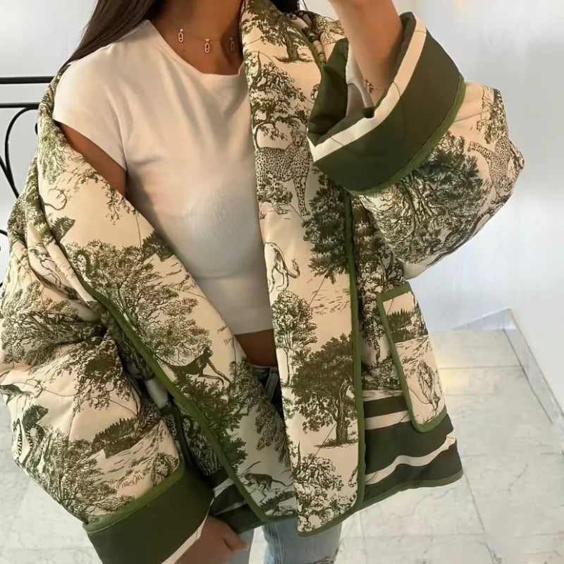 Esma | Dames Elegante Tussenjas | Tijdloze Print en Comfortabele Pasvorm Short jacket Esto Moda