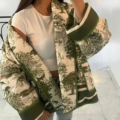 Esma | Dames Elegante Tussenjas | Tijdloze Print en Comfortabele Pasvorm Short jacket Esto Moda