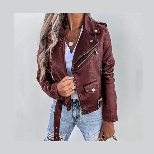 Fenna | Dames Zwart Leren Jasje | Tijdloos en Chic Leren Jack Short jacket Esto Moda