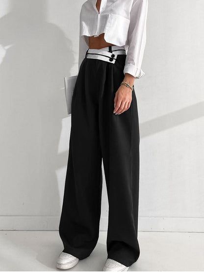 Inge | Dames Flared Pantalon | Asymmetrische Tailleband, Elegante Pasvorm Pantalon Esto Moda
