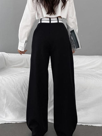 Inge | Dames Flared Pantalon | Asymmetrische Tailleband, Elegante Pasvorm Pantalon Esto Moda
