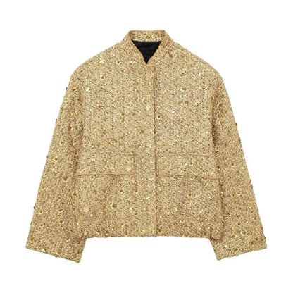 Jane | Luxe Tussenjas Dames | Lichtgewicht Goud, Zwart of Zilver Short jacket Esto Moda