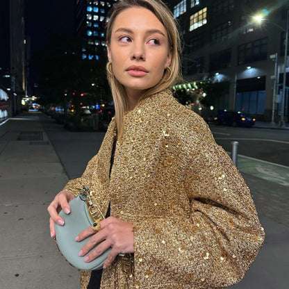 Jane | Luxe Tussenjas Dames | Lichtgewicht Goud, Zwart of Zilver Short jacket Esto Moda