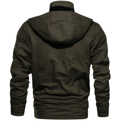 Joris | Heren Militair Jack | Warm met Fleece Gevoerde Capuchon en Meerdere Zak Rain jacket Esto Moda